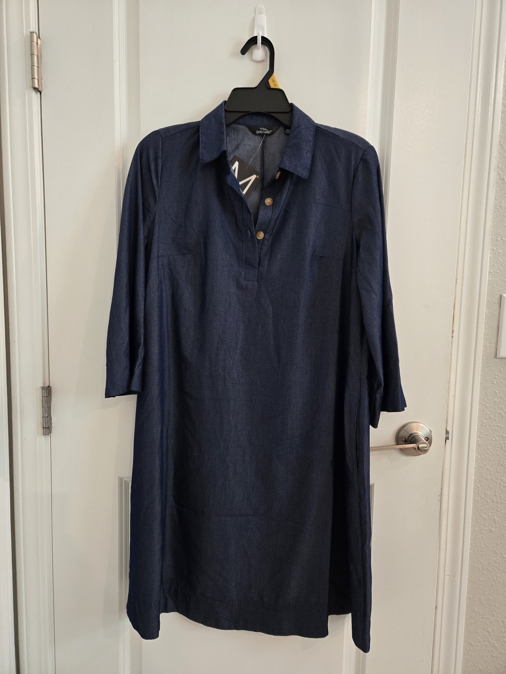 Women’s Navy Button-Placket Shirt Dress by Unbranded Size S